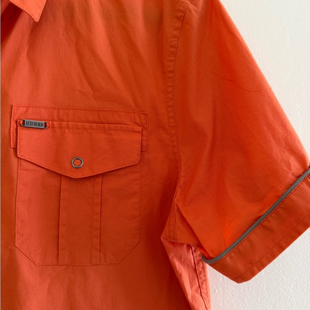 Guess Men's Vibrant Orange Casual Shirt - Picture 5 of 6